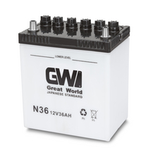 GW Brand 12V 36Ah JIS Car Battery N36 Dry Charged auto starter lead acid Battery