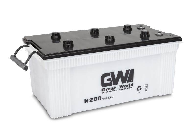 GW Brand 12V 200Ah JIS Car Battery N200 Dry Charged auto starter lead