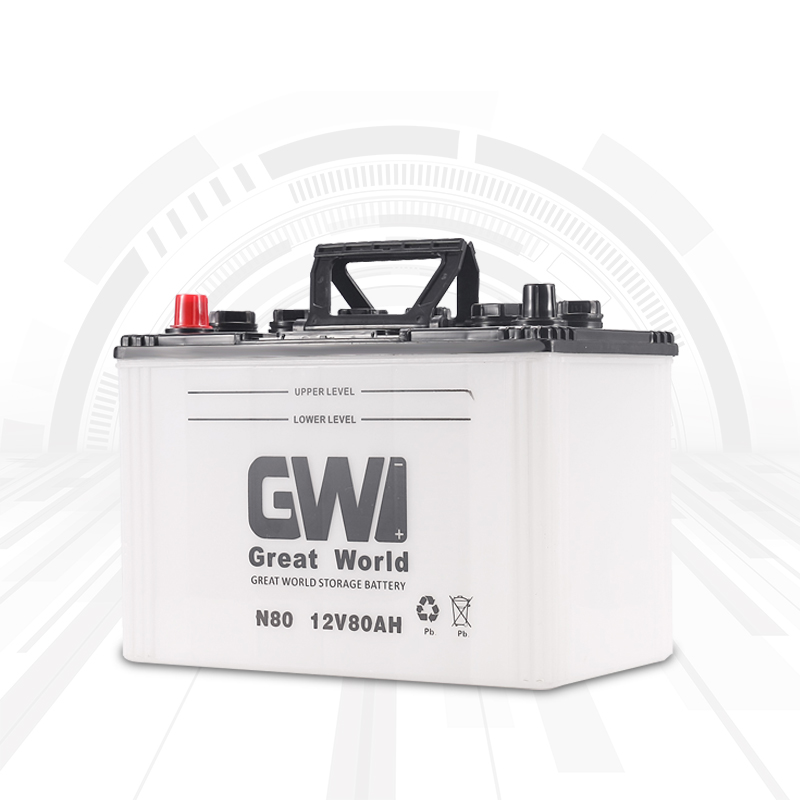 GW Brand Car Battery 12V 80Ah Dry Charged Battery